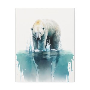 Polar Bear Art, Cute Polar Bear, Arctic Polar Bear, Bear Wall Art, Polar Bear Wall Art, Polar Bear Watercolor