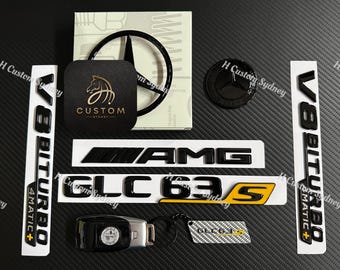 GLC63S Gloss Black Badges Emblems Package For Mercedes GLC63S X253 C253 Exclusive Pack