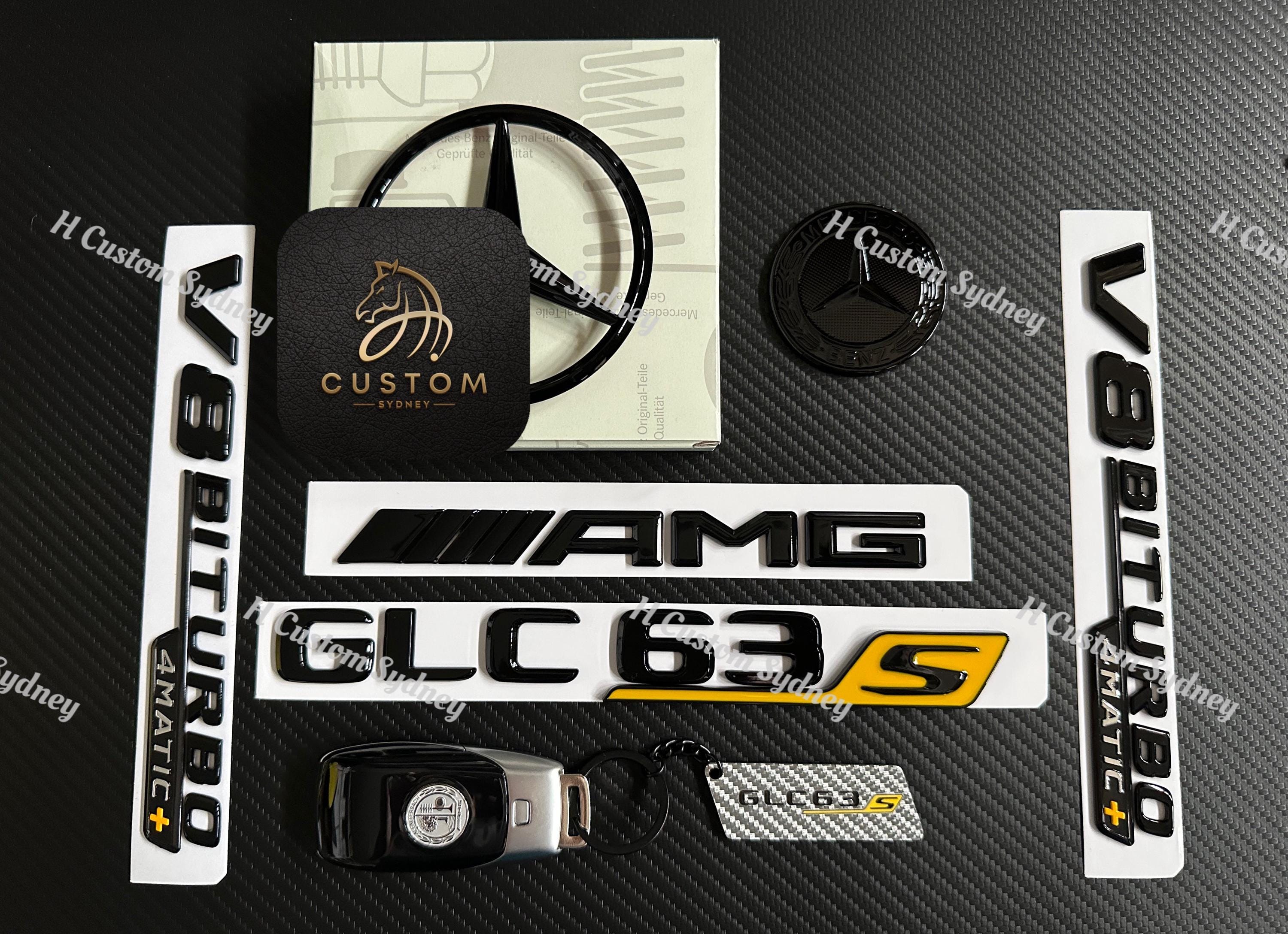 GLC63S Gloss Black Badges Emblems Package for Mercedes