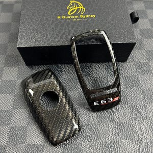 Premium Carbon Fiber Key Fob Cover Keychain Pack For Mercedes AMG E63S W213 Custom Made Exclusive Gift