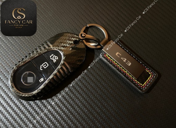 W206 C43 Premium Genuine Carbon Fiber Key Fob Cover Case Fit for Mercedes  W206 C43 Custom Made Exclusive Gift 