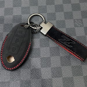 Premium Alcantara Key Fob Cover Case Pack Fit For Nissan Z Z34 Model Exclusive Made