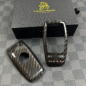 Premium Carbon Fiber Key Fob Cover Keychain Pack For Mercedes AMG GLE63S V167 C167 Custom Made Exclusive Gift