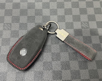 G63 Premium Alcantara Leather Key Fob Cover Case For Mercedes G63 2019-2025 Custom Made Exclusive Gift