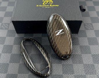 Genuine Carbon Fiber Key Fob Cover Case Keychain Pack Fit For New Nissan Z model Z34 Exclusive Made