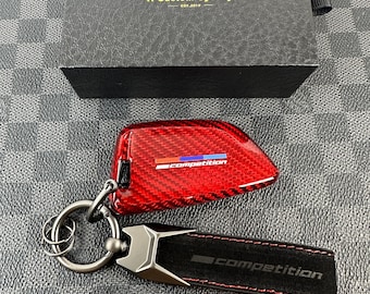 Competition Edition Premium Fiber Key Fob Cover For BMW M3 M4 M5 M8 X3M X4M X5M X6M Competition Custom Made Exclusive Gift