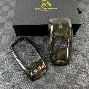 Luxury Forged Carbon Fiber Key Fob Cover Case Fit For Mercedes AMG 2019-2024 W205 C63S Custom Made Exclusive Gift