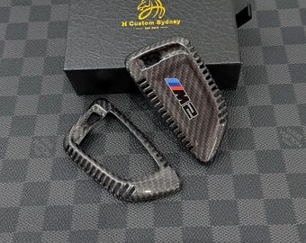 M2 Genuine Carbon Fiber Keyring Key Fob Cover For BMW New M2 G87 2023-2026 Custom Made