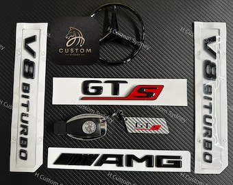 Gloss Black Full Badges Package For Mercedes AMG GTS C190 ONLY Exclusive Pack