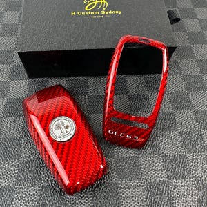 GLC63S Style Premium Fiber Key Fob Cover Set Fit For Mercedes AMG GLC63S X253 C253 Model Custom Made Exclusive Gift