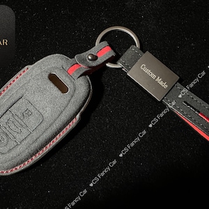 Premium Alcantara Leather Key Fob Cover Case For Audi S4 RS4 S5 SQ5 RS5 S6 RS6 S7 RS7 Old Model Key Custom Made Exclusive Gift