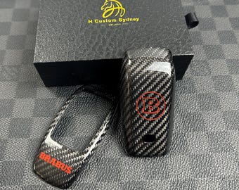 Funda para llavero de fibra de carbono auténtica de primera calidad estilo Brabus para Mercedes AMG, hecha a medida, regalo exclusivo.