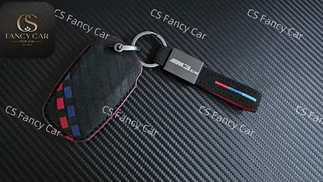 Premium Alcantara Leather Key Fob Cover Case for BMW M3 M4 M3CS M4CS M3 ...