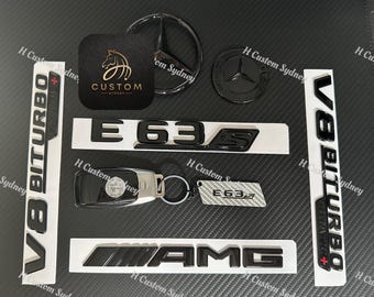 E63S Gloss Black Badges Emblems Package For Mercedes E63S AMG W213 Exclusive Night Edition