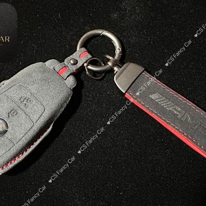 Premium Alcantara Leder Key Fob Cover Case für Mercedes Accesoires Custom Made exklusives Geschenk