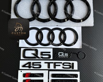 Q5 Gloss Black Full Badges Package For Audi Q5 45TFSI 2018-2024 Exclusive Pack
