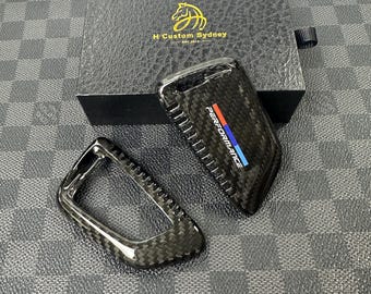 Premium Carbon Fiber Keyring Key Fob Cover Pack For BMW M Performance Models Custom Made Exclusive Gift