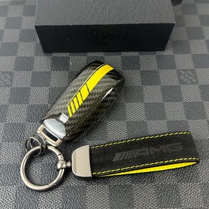 Premium Genuine Carbon Fiber Key Fob Cover Case For Mercedes AMG Model A c e s cla gle glc Class Custom Made Exclusive Gift