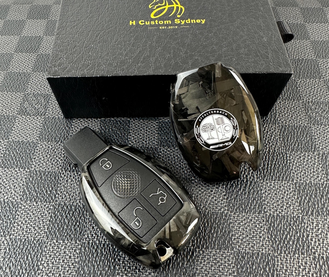 Premium Carbon Fiber AMG Key Fob Cover Pack for Mercedes A CLA C GLC ...
