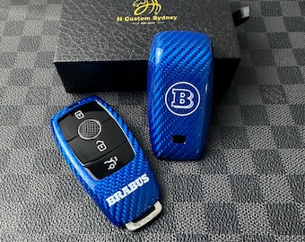Brabus Style Premium Fiber Key Fob Cover Case For Mercedes AMG Model Custom Made Exclusive Gift