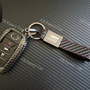 GR Sport Genuine Carbon Fiber Keyring Key Fob Cover Keychain For Toyota Land Cruiser Fortuner RAV4 Yaris Model  Custom Made Exclusive Gift