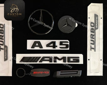 Gloss Black A45 Badges Package For Mercedes AMG A45 W176 Exclusive Pack