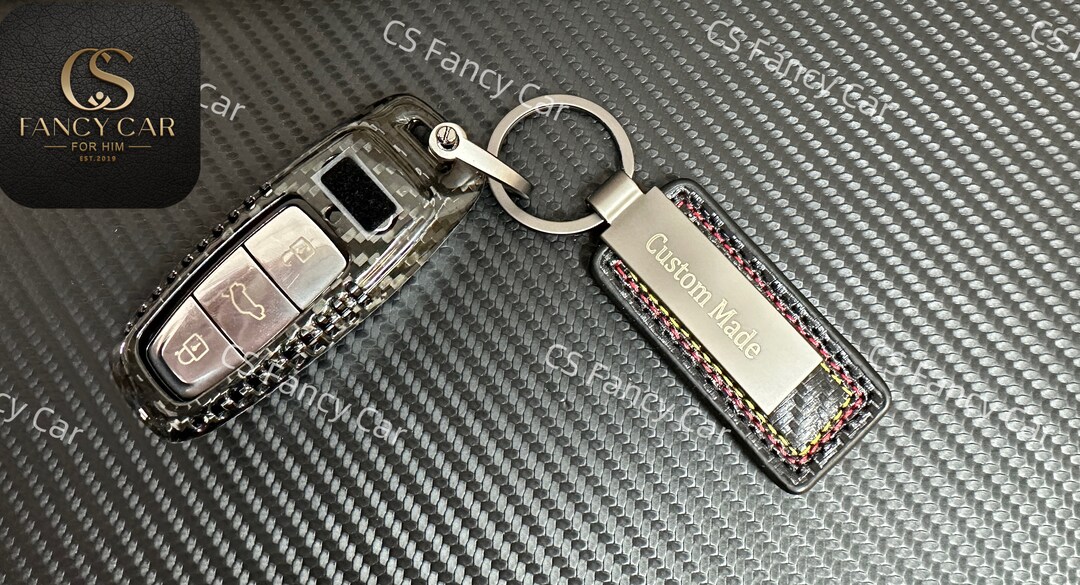 Personalized Q7 SQ7 Q8 SQ8 RSQ8 Premium Genuine Fiber Key Fob Cover ...