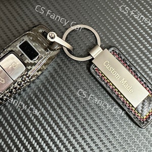 Personalized Q7 SQ7 Q8 SQ8 RSQ8 Premium Genuine Fiber Key Fob Cover Case Fit For Audi New Q7 SQ7 Q8 SQ8 RSQ8 Custom Made Exclusive Gift