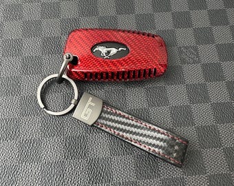Premium Genuine Carbon Fiber Key Fob Cover For Ford Mustang GT Exclusive Made