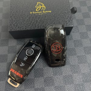 Brabus Style Premium Forged Carbon Fiber Key Fob Cover Case For Mercedes AMG Model Custom Made Exclusive Gift