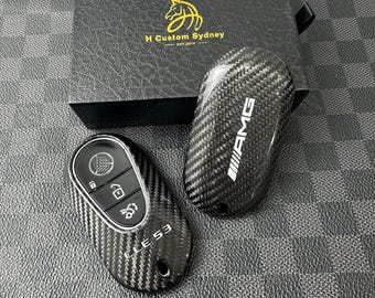 Luxury Carbon Fiber Key Fob Cover For Mercedes AMG New CLE53 Model Exclusive Edition