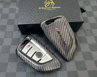 Premium Carbon Fiber Key Fob Cover Case Keychain Pack Fit For BMW M4 CSL Exclusive Pack