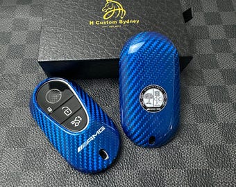 Premium Carbon Fiber Key Fob Cover For Mercedes AMG New c glc e s Class W206 X254 W223 EQE EQS C236 W214 CLe Exclusive Made