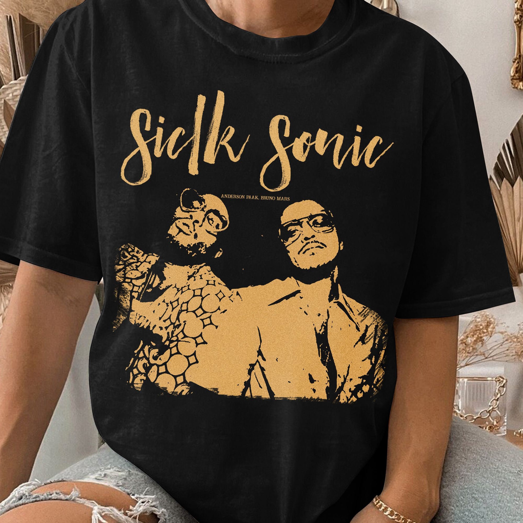 Silk Sonic #Bruno Mars t-shirt, music shirt, gift for fan, Anderson Paak  TE2933