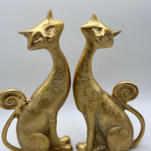 Elegant Resin Cat Sculptures/ Gold, White/Gold, and Silver - Modern Home Decor, Unique Gift Idea/ Cat Lover Gift/ Unique Cat Statues