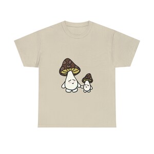 Double sided Mom and Baby Mushroom Unisex Heavy Cotton Tee