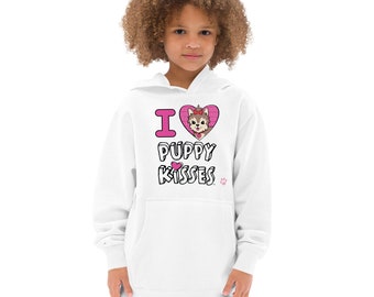 I Love Puppy Kisses Scarlett Kids fleece hoodie