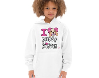 I Love Puppy Kisses Tess Kids fleece hoodie