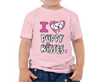 I Love Puppy Kisses Cora Toddler Short Sleeve Tee