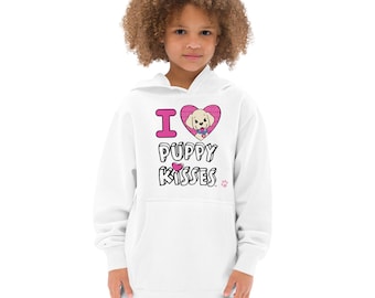 I Love Puppy Kisses Emily Kids fleece hoodie