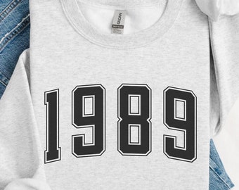 Custom Year Sweatshirt, Custom Year Unisex Shirt, Personalized Year Birthday Sweatshirt, Birth Year Hoodie, Birth Year Sweatshirt, dark text