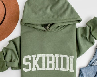 Skibidi Unisex Hoodie, Trendy Shirt, Gift for Boyfriend, Gift for her, Meme Shirt, Funny Sweater, Skibidi Sigma, Gyat, Gen Alpha,wht