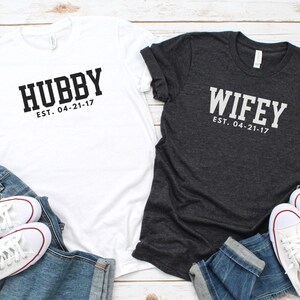 Honeymoon Shirt, Wifey and Hubby Shirt, Wife and Hubs Custom Shirts, Wedding Shirt, Just Married Shirts, Matching Couple Shirt, Personalized