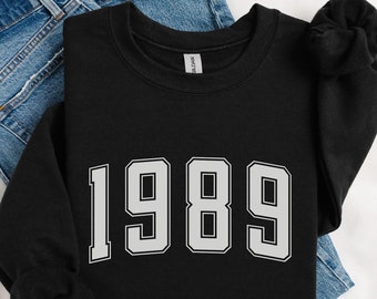 Custom Year Sweatshirt, Custom Year Unisex Shirt, Personalized Year Birthday Sweatshirt, Birth Year Design Hoodie, wht text