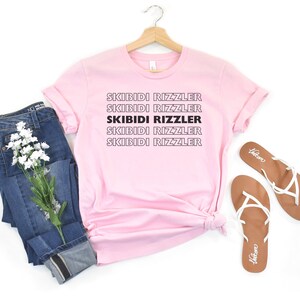 Skibidi Rizzler Black Letters Shirt, Trendy Shirt, Unisex, Gift for ...