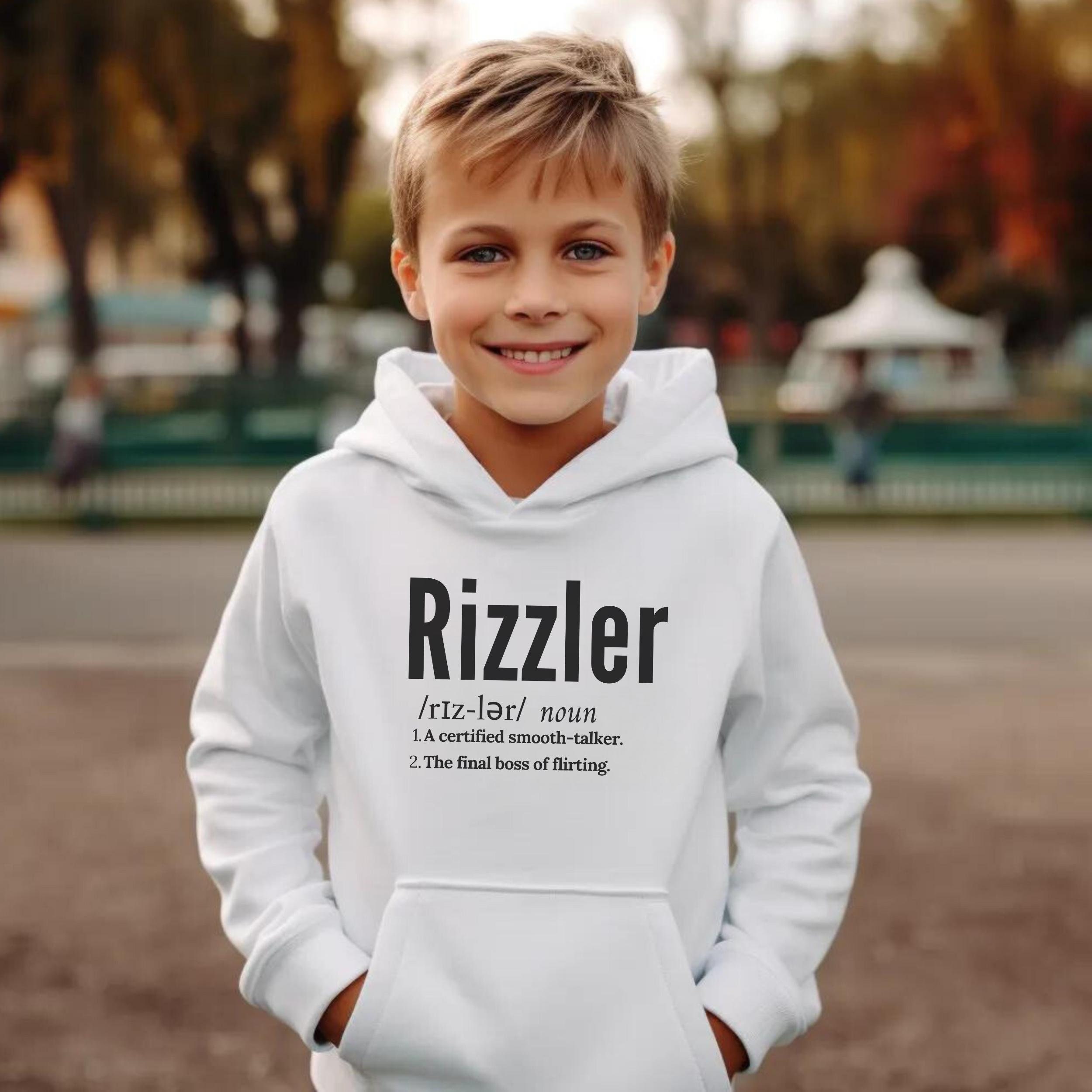Rizzler Youth Size Hoodie, Trendy Shirt, Rizzler Definition, Gift for Boys, Gift for Girls, Meme Shirt, Funny Sweater,Sigma, Gyat, Gen Alpha
