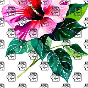 Pink Hibiscus Flowers Watercolor