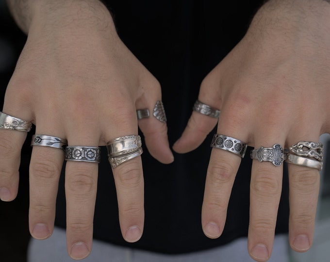 2 Mystery Silver Plated Spoon Rings | Unisex | Silverware Rings| Sliver ...