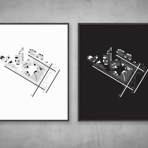 Affiche minimaliste du diagramme de l'aéroport JFK de New York - Carte parfaite pour les amateurs d'aviation et les pilotes
