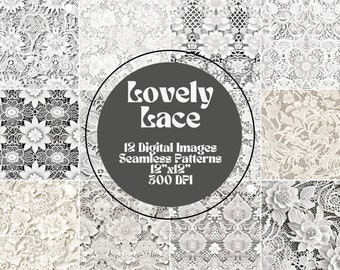 Lovely Lace - Seamless Paper / Pattern (printable lace paper, jpeg, png, repeating pattern, printable paper, digital design)